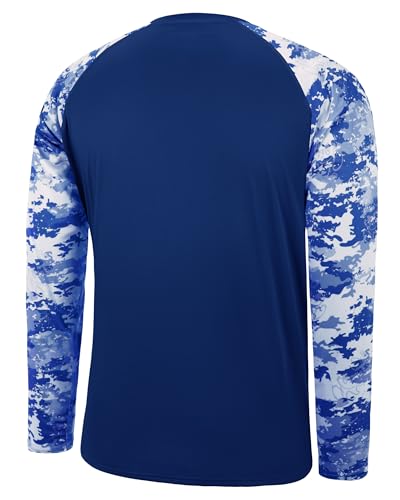 Image of FISHEAL Mens Long Sleeve Fishing Camo Shirts, UPF 50+ Sun Swim Rash Guard