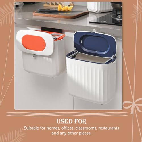 Caneca de basura colgante para cocina con tapa 8L naranja miniatura 4