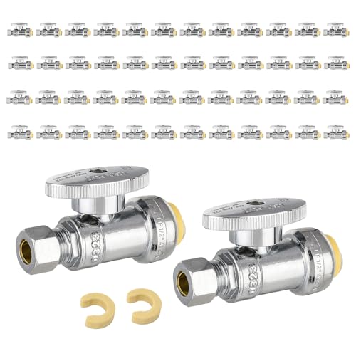 Image of 50Pcs EFIELD Straight Stop Valve,1 /2 inchPush x3 /8 inchCompression(PF-VALVE021-50)