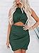 BTFBM Women 2026 Summer Dresses Sleeveless Casual Crewneck Bodycon Cutout Twist Slim Wrap Club Party Beach Mini Dress(Green, Medium)