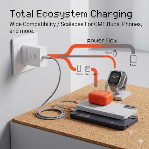 Image of Scalebee CMF Original 33W Type C Quick Power Charger Adapter with Cable | Compatible with CMF by Nothing Phone 4a|4a Pro|3|3a Lite|3a Pro|2a|2a Plus|2|CMF 2 Pro|1