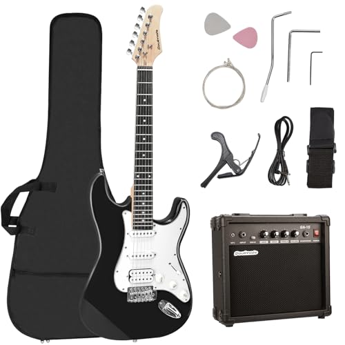 Guitare électrique débutant Soulmate pack complet avec ampli noir