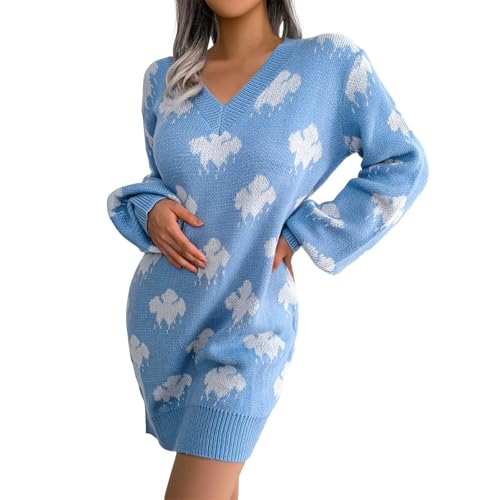 Robe tricotée à manches motif nuage : le cadeau idéal pour femme