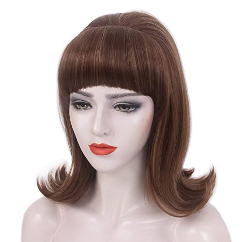 STfantasy Beehive 60s Wigs Gothic Wigs for Women Mrs Claus Fancy Dress Costume Cosplay Party Hair (Ash Brown) - Image 3