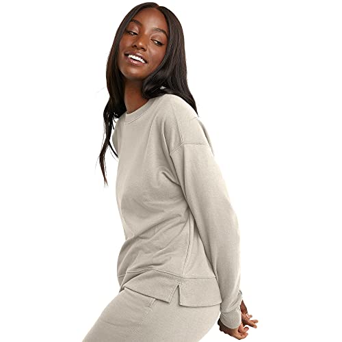Hanes Women's Originals French Terry, Lightweight Fleece Pullover Sweatshirt, Available in Plus3