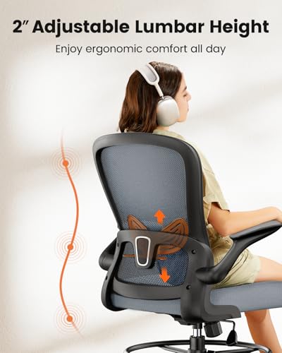 Image of ErGear Drafting Chair,Tall Office Chair with Flip-Up Armrests, High Desk Chair Adjustable Height and Adjustable Footrest Ring, Ergonomic Standing Desk Chair with Lumbar Support, Blue,6 Pack