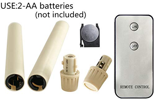 2PCS Flameless 8" Ivory Battery Operated Taper Candles with Flickering Wick - Flameless Candle with Timer and Remote - Thumbnail 2