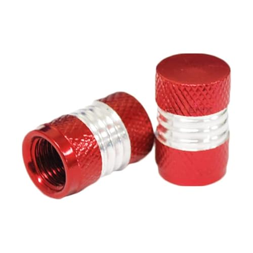 PHOENIX エアバルブキャップ エアバルブ エアーバルブ キャップ 2個 SET バイク 車 汎用 アルミ 金 銀 赤 青 黒 緑 紫 バルブキャップ,レッド