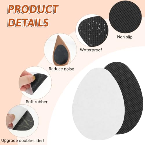 Image of 12pcs Non Slip Shoe Pads Black Anti Slip Shoe Grips Rubber Soles for Bottom of Shoes Protector for High Heels and Leather Shoes for Women and Men