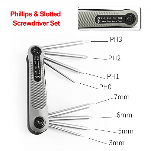 Gdfymi Pocket Screwdriver, Folding Screwdriver Set, 8 In 1 Screwdriver Multitool, Universal Screwdriver, Slotted Phillips Screwdriver, Phillips Ph0–Ph3, Slotted 3.0-7.0 (1 Pack 8Pcs) #TOP2
