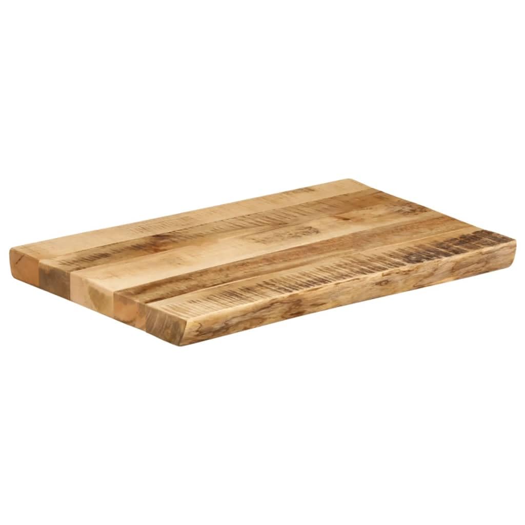 vidaXL Tischplatte, Holzplatte für Tisch Esstisch Couchtisch, Massivholzplatte Baumkante, Ersatztischplatte, 60x40x2,5cm Raues Mango Massivholz
