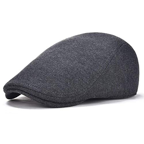 NALITARE Men's Cotton Flat Ivy Gatsby Newsboy Driving Hat Cap (Dark Grey)