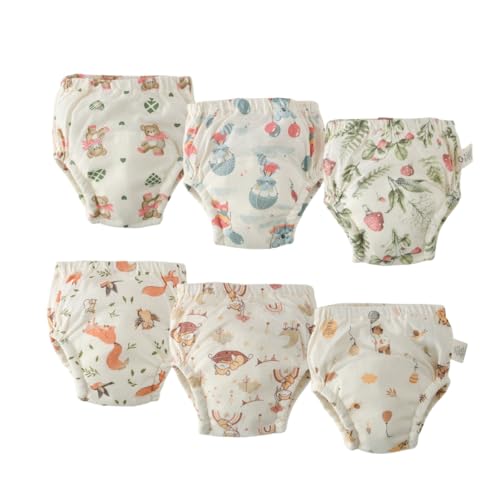 Image of Baby Training Underpants,Soft Cotton Absorbent Potty Training Underwear For Baby Boys And Girls 6 Pack