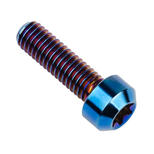 Image of Titanium Torx Square Head M6 x 10 15 20 25 30 35 40 45 50 60 65 70 80mm Screw Pack of 5 (Burn Blue, M6x20mm)