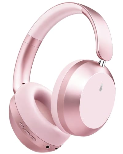 Wentronic Y05 Bluetooth Headphones Wireless Over Ear with Microphone 48 Hours Playtime, High Sound Quality Foldable Soft Earpads Earphones for Travel - Pink