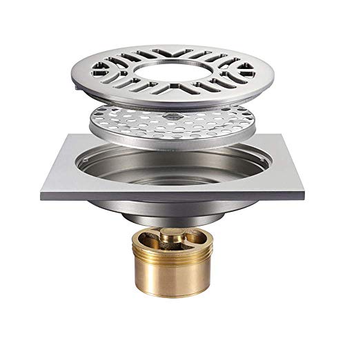 Drain de sol de douche en laiton massif au design carré premium - 2