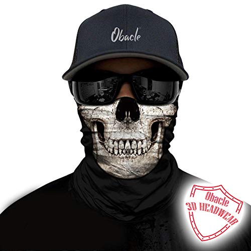 Image of Obacle Skull Face Mask Half for Dust Wind UV Sun Protection Seamless 3D Tube Mask Bandana for Men Women Durable Thin Breathable Skeleton Mask Motorcycle Riding Biker Fishing Cycling Sports Festival