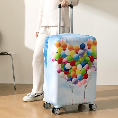 Image of HOKIPO 220gsm Durable and Washable Suitcase Covers for Trolley Suitcase, Small (18-19inch) - Balloon Drift (AR-6343-D12)