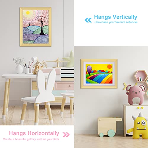 Image of [2Pack] Kids Art Frames, 11x14 Front Opening Kids Artwork Frames Changeable, Gold Artwork Display Storage Frame for Wall, Holds 50 Pcs, for 3D Picture, Crafts, Children Drawing, Hanging Art, Portfolio