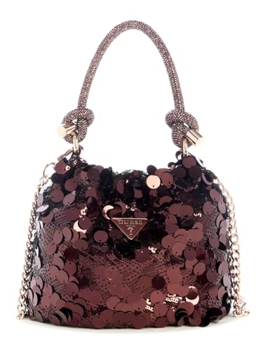 Bolso bandolera GUESS burdeos de noche: minibolso elegante Holiday Shine Pochette para vestir