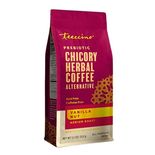 Teeccino Vanilla Nut Chicory Coffee Alternative — Caffeine Free Grnd 11 oz