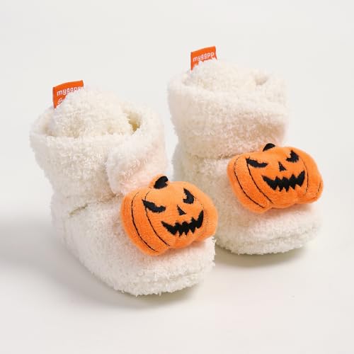Baby Booties Fleece Slippers Soft Baby Pumpkin Shoes Winter Warm Infant Crib Sock Shoes Halloween First Walkers4