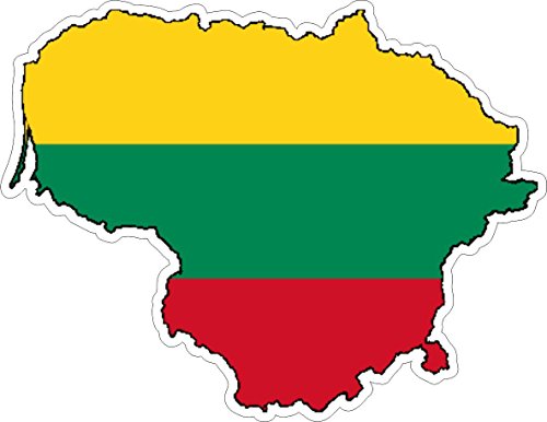 Akachafactory Autocollant Sticker adhesif Voiture Vinyle Drapeau Carte Lituanie