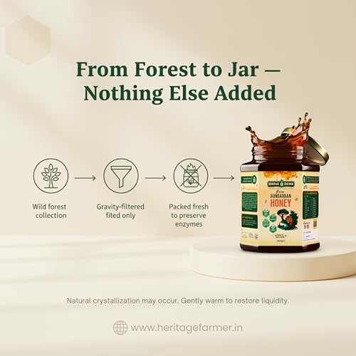 Image of Heritage Farmer 100% Pure Raw Honey 500g | Natural Unprocessed Honey | No Added Sugar | Premium Quality | Ideal for Tea, Toast, Smoothies & Daily Wellness