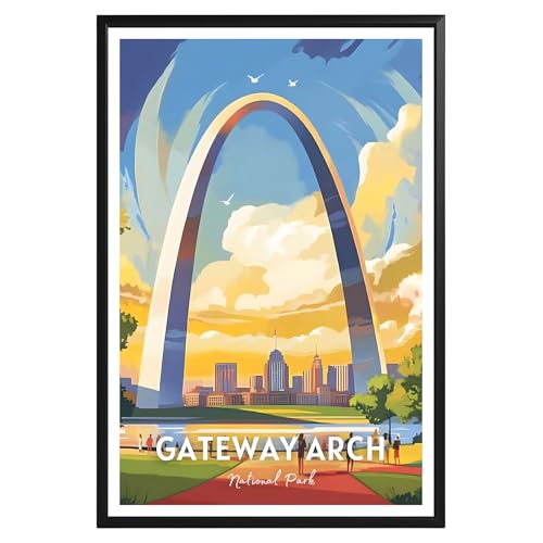 GroovyGrove Gateway Arch National Park Poster, Nature Landscape Wall Art Print, Scenic Travel Decor for Home, Office, Bedroom, Living Room, Adventure & Hiking Gift for Outdoor Lovers (Unframed)