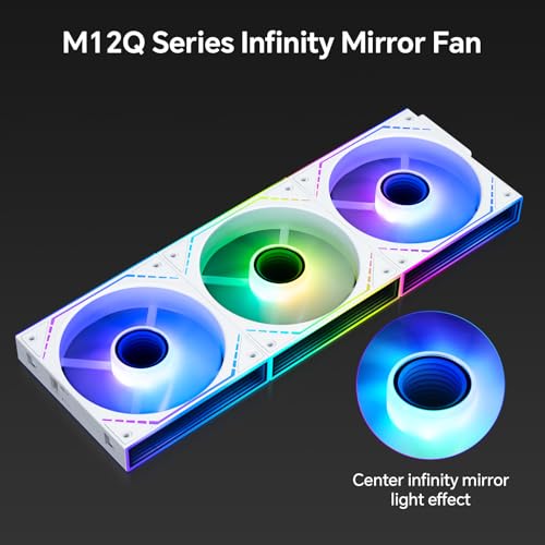 Image of Thermalright TL-M12QW-S X3 120mm ARGB Case Fans, 2000RPM, 68.9CFM, 3-Pack | Daisy Chain Wiring, ARGB Fan Blades, Infinity Mirror Lighting