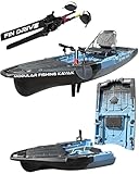 Reel Yaks Recon Modular Fishing Kayak - Fin Drive, 10.5ft, 400 lbs Capacity, Blue Gray - Pedal Fishing Kayaks for Adults & Youth, Sit on Top, Compact Storage, Lightweight, Durable, Easy Transport