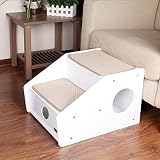 Petsfit Hundetreppe Katzentreppe Haustiertreppe mit rutschfestem Teppich für große kleine Hunde und Katzen, 2 Stufen /3 Stufen