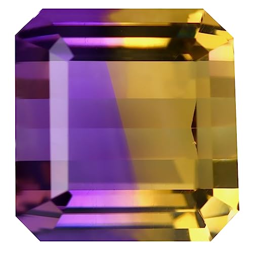 Amétrine naturelle octogone 14,61 ct pierre précieuse violet et jaune vrac Brésil