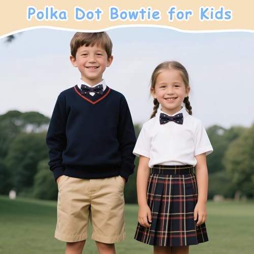 Polka Dot Bow Ties For Boys Girls, Adjustable Pre-tied Kids Boy's Bowtie for School Uniforms Wedding Party Concert2