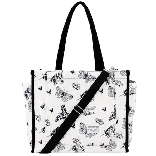 UERRUAM Corduroy Tote Bag for Women, Work Tote, Teacher Nurse College Bag