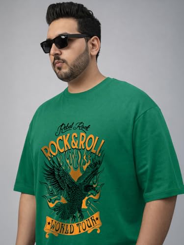 Image of Veirdo Men's Pure Cotton Half Sleeve Plus Size Printed T-Shirts, Stylish, Comfortable & Durable Cotton Tees | Sizes: S to 2XL