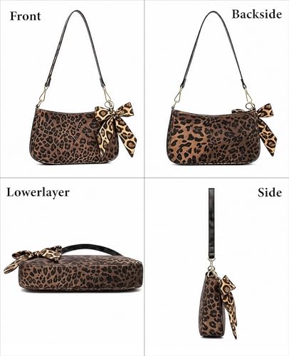 Bolso de hombro para mujer con diseño de leopardo y cadena desmontable miniatura 4