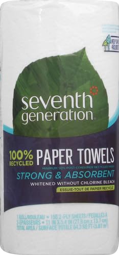 Image of Seventh Generation Paper Towels, 100% Recycled Paper, 2-ply, 1 Roll (Packaging May Vary) (Pack of 6)