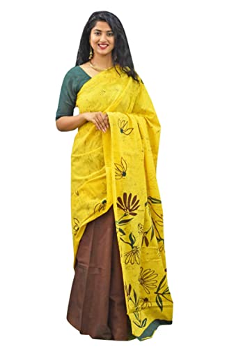 Sari Jaipuri en pur coton imprimé main vêtement traditionnel doux pour femme