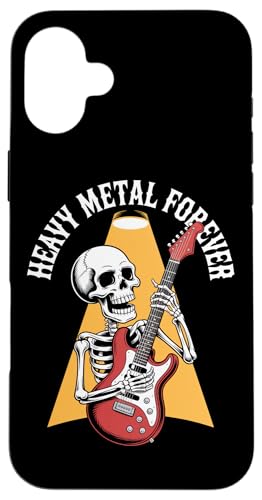 ハロウィン スカル エレキギター ロック フェス HEAVY FOREVER スマホケース iPhone 16 Plus 用
