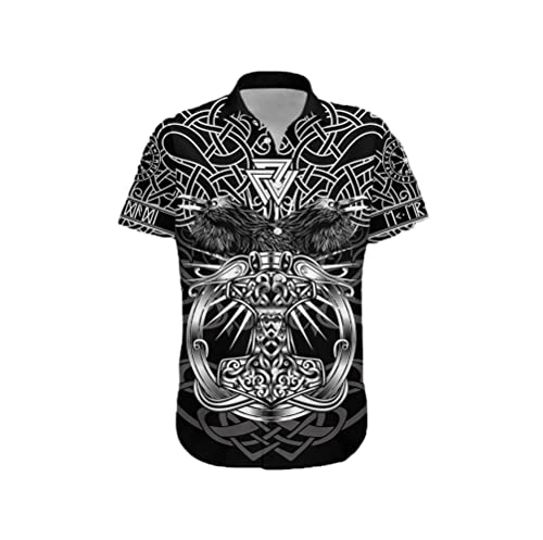 Chemise d'été à manches courtes motif Viking Red Raven vêtement Harajuku homme 4XL