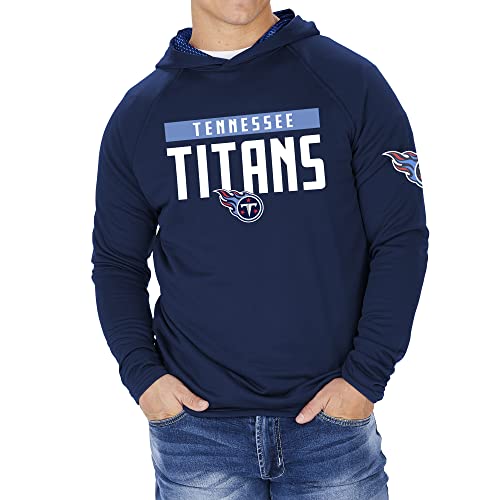 Zubaz NFL Men's Viper Hooded LS T-Shirt - Tennessee Titans, 2XL