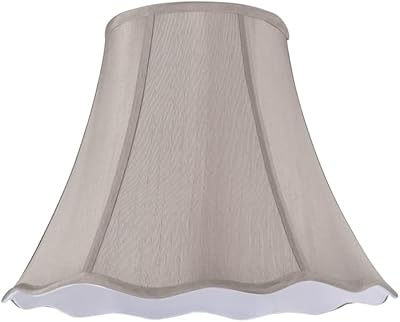 Aspen Creative 34008A Transitional Scallop Bell Shape Spider Construction Lamp Shade in Taupe, 12