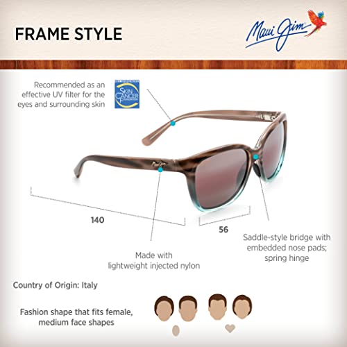 Maui Jim Women's Starfish Polarized Fashion Sunglasses, Sandstone With Blue/Maui Rose®, Medium #TOP5