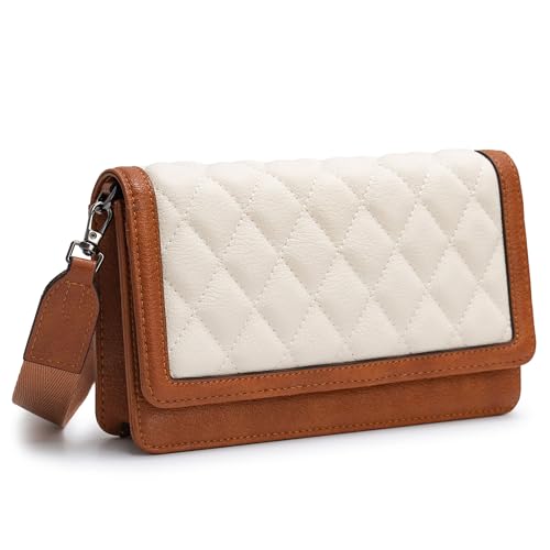 Image of Alldaily Quilted Small Crossbody Bag for Women, Wallet Purse with Card Slots & Phone Holder