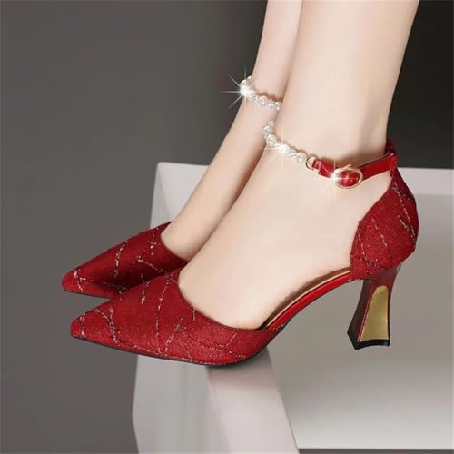 Women's Beaded Pointed high Heels Luxury Wedding Sandals 5