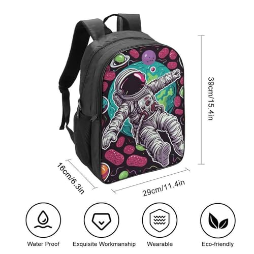 Mochila escolar de astronauta 3D con relieve protector y correas acolchadas 2
