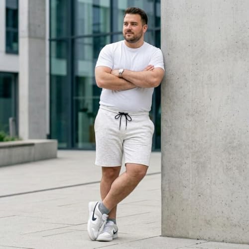 Image of Khakey The Men's Cotton Short for Men | Knee Length Plus Size Shorts for Men | Mens Regular Fit Cotton Lounge & Casual Short's | Soft Fabric (XXL, 3XL, 4XL, 5XL, 6XL, 7XL, 8XL)