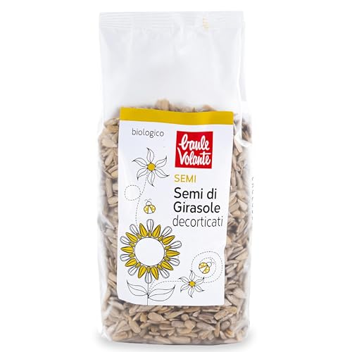 Baule Volante Semi di Girasole Bio - Semi di Girasole Sgusciati - Ricchi di Proteine ​​e Fibre - Perfetti per una dieta vegetariana o vegana - 400g