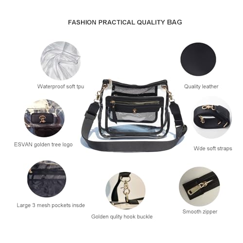 Clear Crossbody Bags for Women Stadium Approved Clear Purse for Concert Transparent Events Plastic Bag3